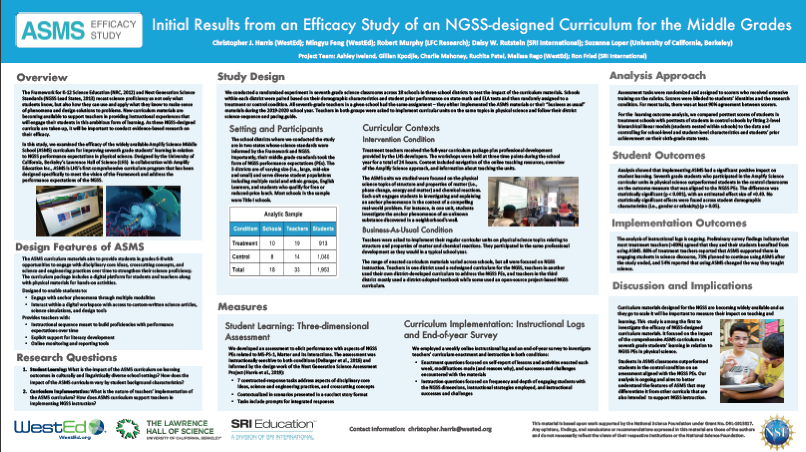 An Efficacy Study of a Comprehensive Middle School Science Curriculum